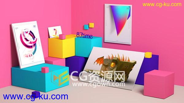 下载C4D-002中文案例教程 学习展示小场景的制作带工程文件的图片1
