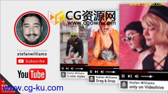 视频社交网站宣传视频制作AE模板介绍用户频道主页的图片1
