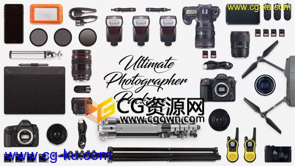 4K分辨率AE模板免费下载数码单反摄像影视器材展示照片合成动画的图片1