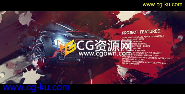 创意水墨油漆图文宣传视频AE模板流体文字标题动画的图片1