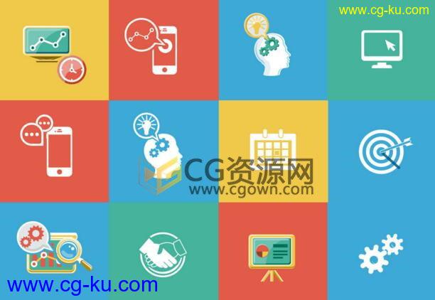 288组互联网业务信息图表办公扁平化MG图标动画工程AE模板的图片1
