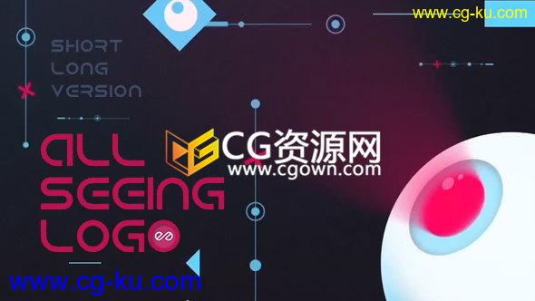 创意抽象图形动画元素眼睛激光效果标志LOGO片头AE模板的图片1