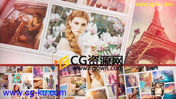 制作3D照片相册视频动画唯美光效可以放52张图片AE模板的图片1