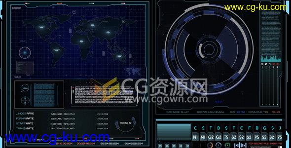 4K分辨率视频合成素材座舱仪表板控制窗口HUD显示器的图片1