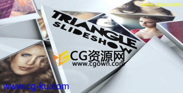 3D三角形翻转展示照片动画优雅美丽相册视频AE模板的图片1