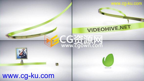 3D线条图形动画演绎标志片头可改LOGO抽颜色AE模板的图片1