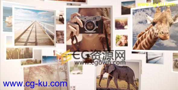 3D空间瀑布流照片画廊相册视频动画制作工程AE模板的图片1