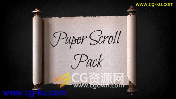 AE模板怀旧纸张古老圣旨卷轴牛信件皮纸展示动画工程的图片1