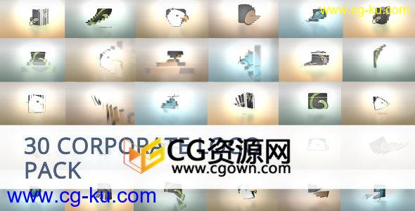 30组企业标志片头百叶窗翻转切片LOGO动画AE模板的图片1