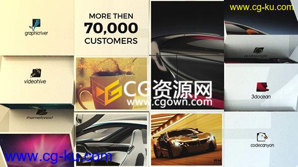3D立方体翻转幻灯片电子商务或实体商店电视屏幕视频制作AE模板的图片1