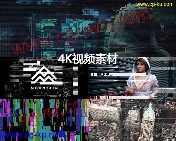 4K视频素材120种不同风格画面损坏数字信号失真变形模拟科幻特效的图片1