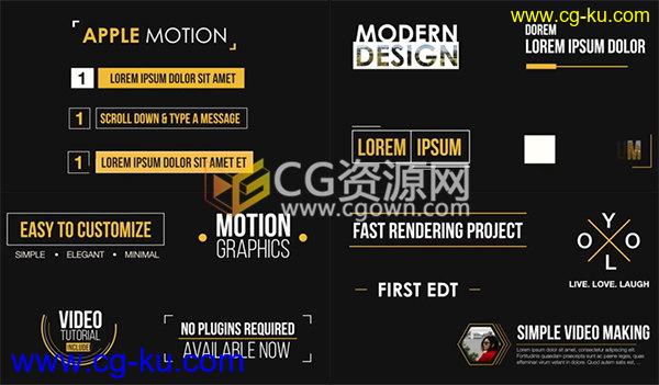 40 Lower Thirds FCPX插件 4k分辨率商务人名字幕条标题动画的图片1