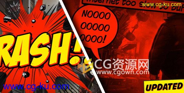 AE模板动作漫画手绘插图分镜头预告宣传片头开场的图片1