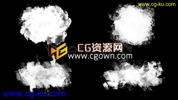 4K分辨率视频素材 22种水墨画笔溶解晕开动画效果的图片1
