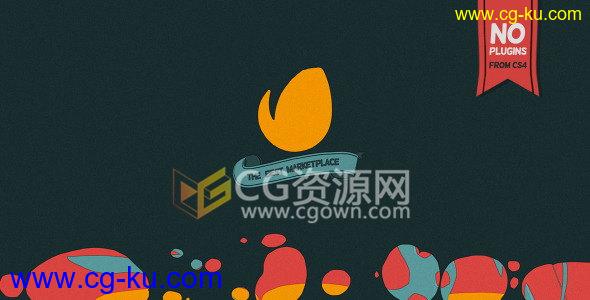 创意FX流体图形飞溅MG动画演绎LOGO片头效果AE模板的图片1