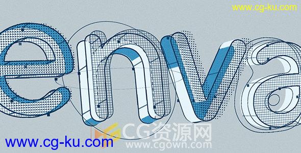 3D卡通建筑素描大纲线文字LOGO动画片头AE模板的图片1