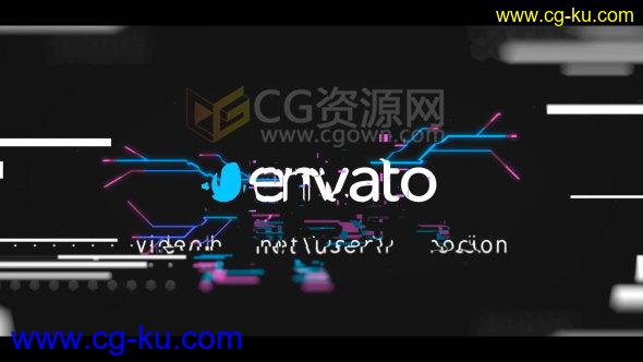 4K分辨率现代科技感彩色Glitch损坏信号特效LOGO动画AE模板的图片1