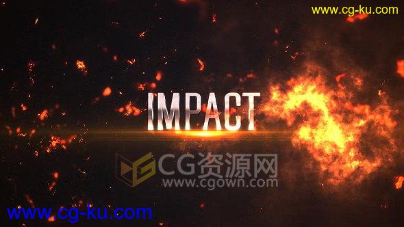 4K分辨率火焰粒子爆炸宣传标题动画开场片头视频AE模板的图片1