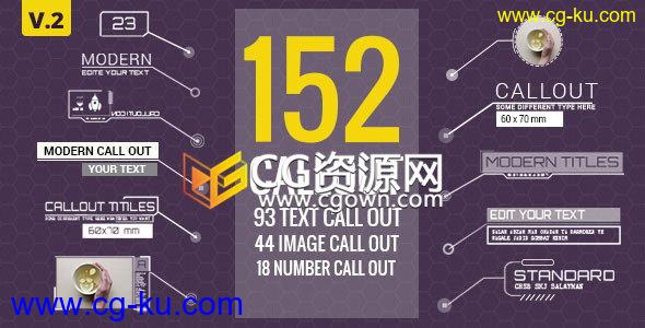 152高科技感呼叫指示线介绍产品文字图片说明信息图动画AE模板的图片1