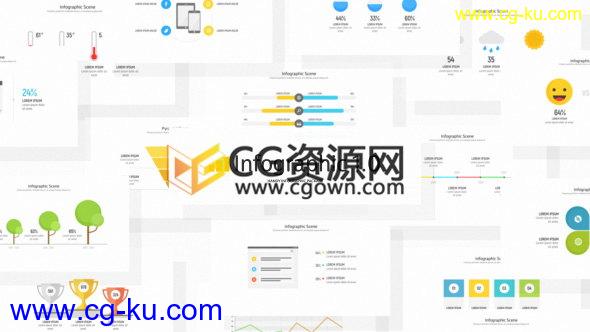 4K分辨率实用数据分析图表动画多种多样形状图表效果工程AE模板的图片1