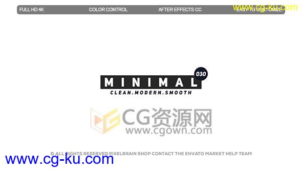 30组4K分辨率简洁文字标题字幕动画工程AE模板的图片1