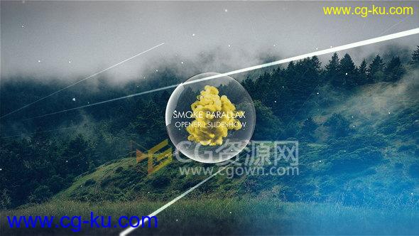 烟雾玻璃球字幕标题风景照片视差幻灯片视频制作动画AE模板的图片1