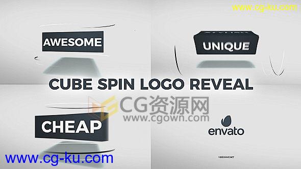 3D立方块旋转翻转展示文字LOGO片头动画AE模板的图片1