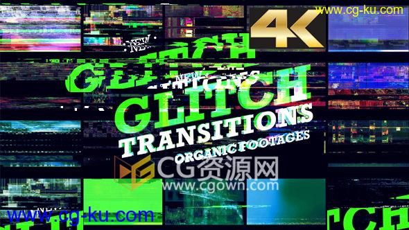 4K视频素材20组信号故障损坏旧电视画面撕裂转场效果的图片1