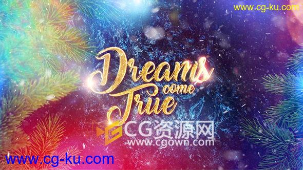 2018圣诞节庆祝片头金色粒子标题文字动画效果-AE模板下载的图片1