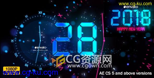 2018新年倒计时视频片头粒子科技感数字动画-AE模板下载的图片1