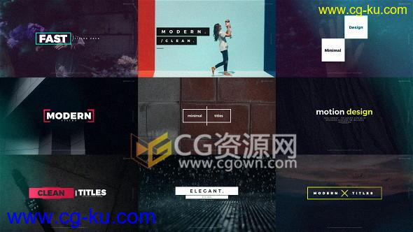 4K分辨率运动文字标题排版字幕动画-AE模板下载的图片1