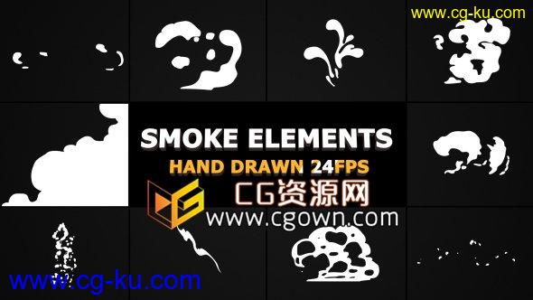 2D卡通烟雾元素MG动画转场特效素材-AE模板下载的图片1