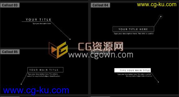 13种效果高科技感指示线介绍说明文字字幕动画-AE模板的图片1