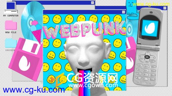 8bit朋克风格毛刺特效网络病毒视频创意片头-AE模板下载的图片1