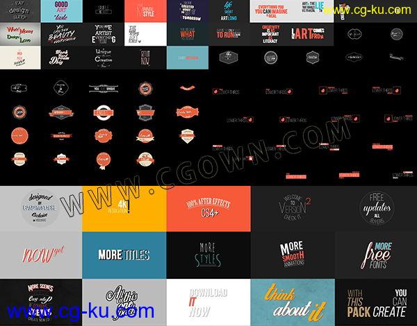 550+种4K分辨率片头标题字幕动画包装工程-AE模板下载的图片1