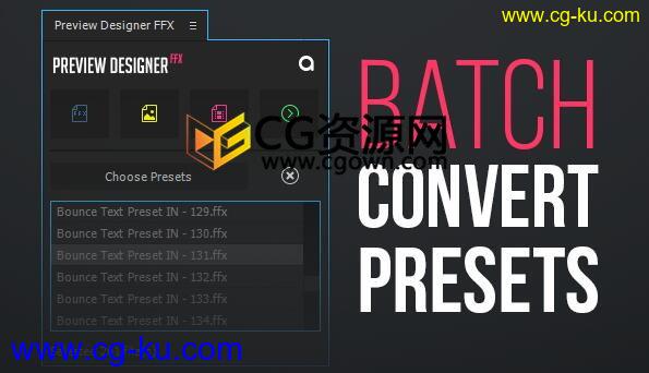 Preview Designer FFX AE脚本管理预设文件浏览效果的图片1