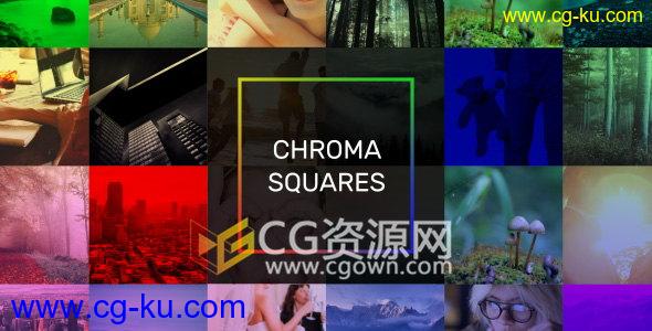 网格拼贴正方形组合色彩分离图片幻灯片视频制作-下载AE模板的图片1