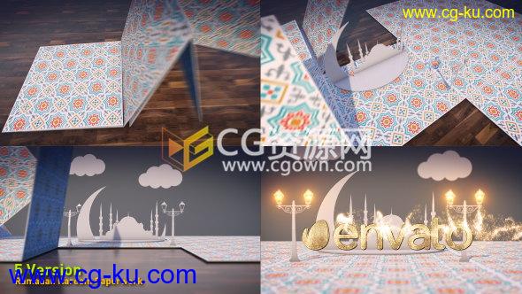 5种样式翻页折纸翻书效果3D场景标志片头开场包装-AE模板下载的图片1