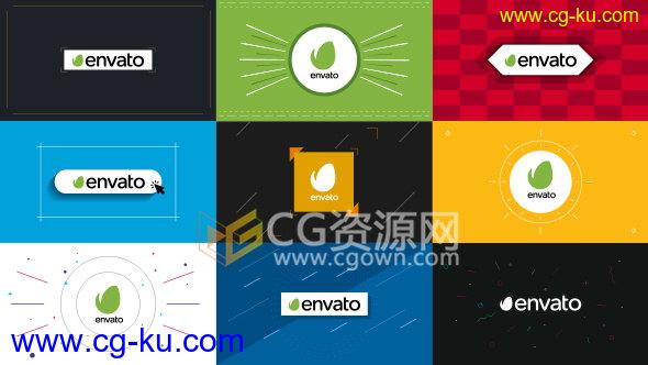 9组扁平化形状动画设计公司LOGO片头效果-下载AE模板的图片1