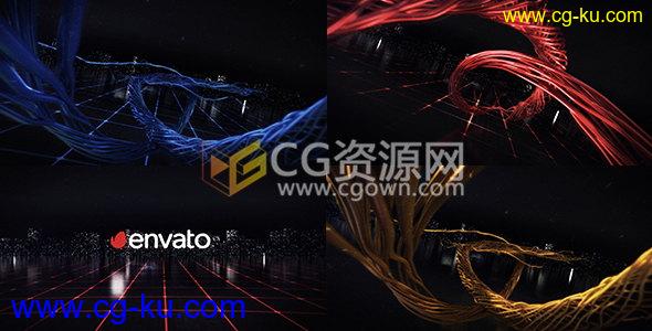 3D生长线条城市剪影背景LOGO动画演绎片头-AE模板下载的图片1