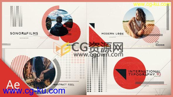 创意图形动画动感摄影杂志现代图片展示动画片头视频-AE模板工程的图片1