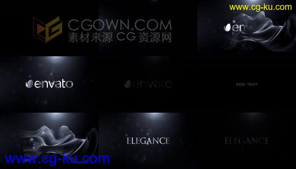 黑色丝绸布料流动效果演绎LOGO经典片头视频-AE模板下载的图片1
