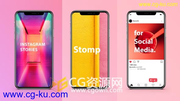 手机网络社交软件媒体APP广告竖屏效果展示动画视频-AE模板下载的图片1