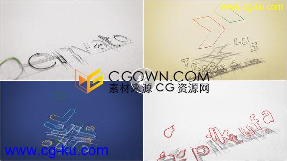 草图标志构建建筑企业LOGO素描设计效果动画片头-AE模板下载的图片1
