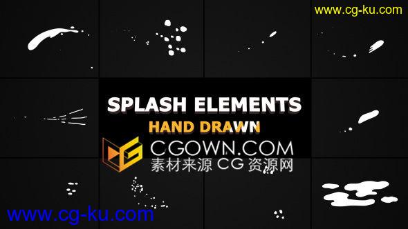 2D卡通液体运动飞溅效果搞笑形状MG图形动画效果-AE模板下载的图片1