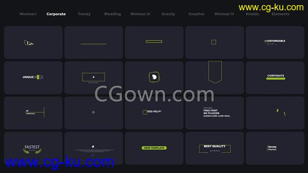 150+文字动画标题排版布局视频字幕包装设计工程-AE模板下载的图片1