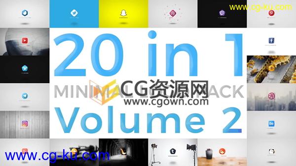 20种简约图形效果企业LOGO标志明亮动画片头-AE模板下载的图片1