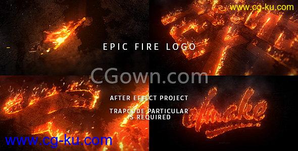火焰沿着LOGO描边路径燃烧火花演绎标志3D动画效果-AE模板下载的图片1