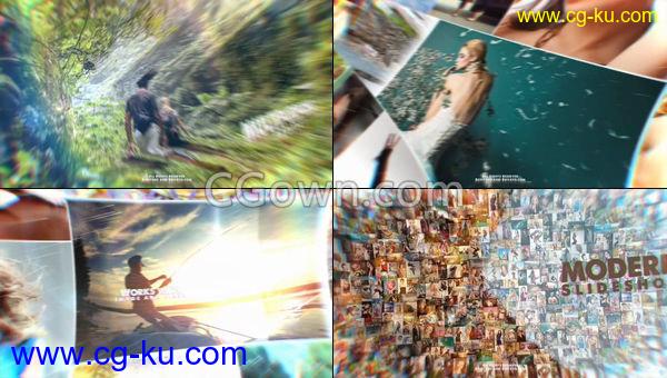 3D视差照片墙相册视频图像幻灯片4K分辨率设计工程-AE模板下载的图片1
