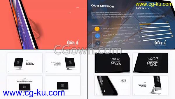 4K视频iMac模型电脑屏幕展示网络商品宣传动画网页效果-AE模板下载的图片1